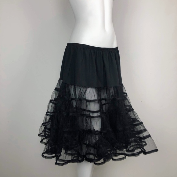 Her Universe Black Chiffon Tulle Crinoline Skirt - Picture 2 of 6